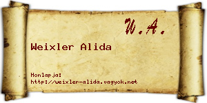 Weixler Alida névjegykártya